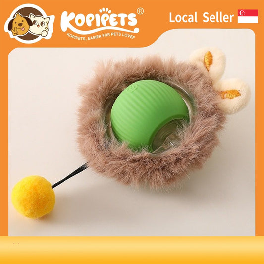 Automatic Self-Moving Cat Toy Ball - Smart Interactive Teaser with Flashing Lights & Random Bounce