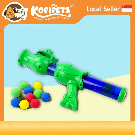 Cat Toy Ball Launcher Gun – Super Elastic EVA Balls (10-Pack) | Fun Shooting & Fetch Game for Indoor Cats