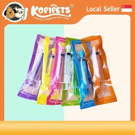 Pet Feeding Syringe - Colorful Plastic Medicine Dispenser for Cats/Dogs (5ml/10ml)