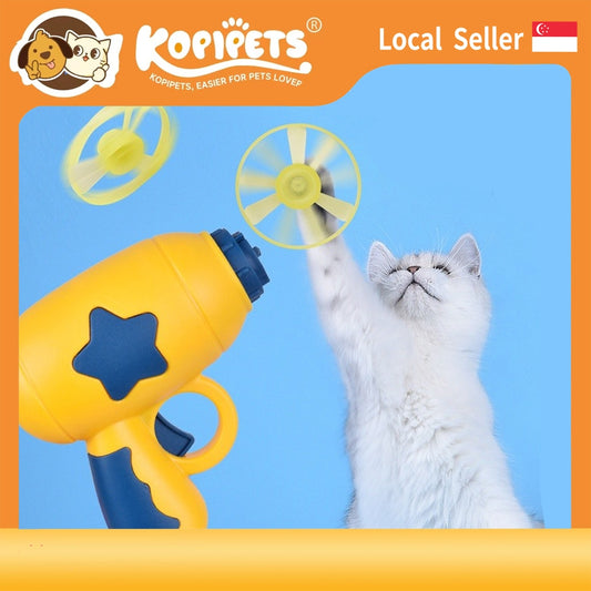 6-in-1 Self-Play Cat Toys Set – LED Spinner, Flying Disc & Auto-Launch Dragonfly |