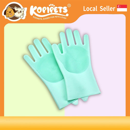 Pet Bath glove-hair removal & massage brush for dog/cat washing (anti-scratch)