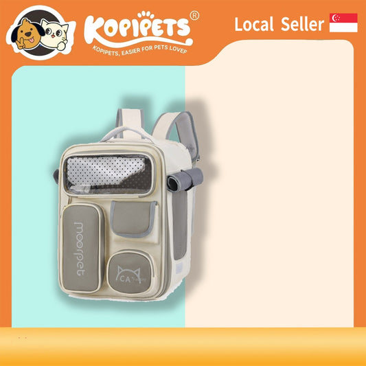 Portable Cat Backpack, Large Space & Breathable, Hands-Free Pet Carrier for Travel/Hiking