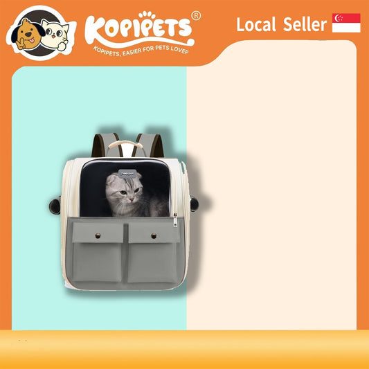 Large cat backpack carrier-breathable, hands-free pet travel bag for outdoor/hiking