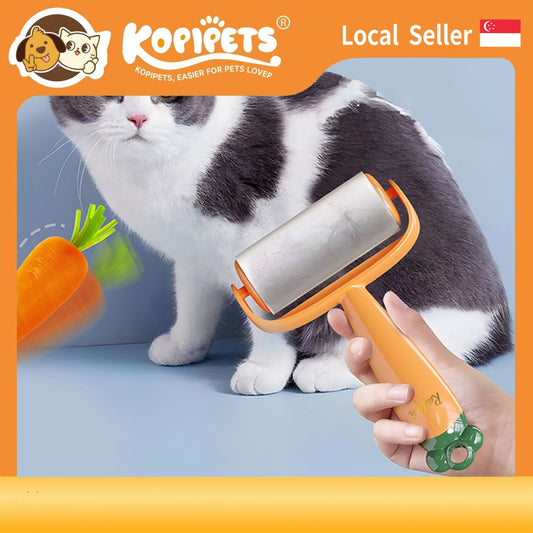16CM Carrot Pet Hair Roller - Sticky Lint Remover for Clothes, Furniture, Car Seats (Tear-off Paper）