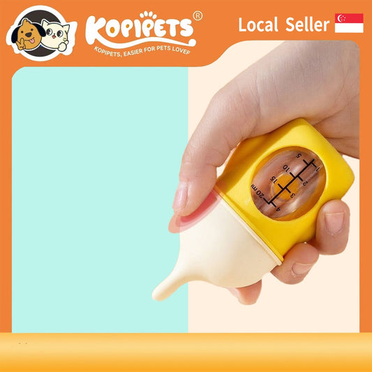 20ML Anti-Choke Pet Nursing Bottle - Newborn Kitten/Puppy Milk Feeder with Soft Silicone Nipple
