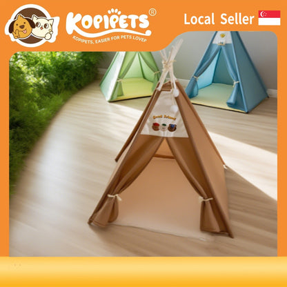 Kopipets Local Seller Cat Tent Tent Bed Pet Nest – Washable Canvas & Solid Wood | Foldable Triangle