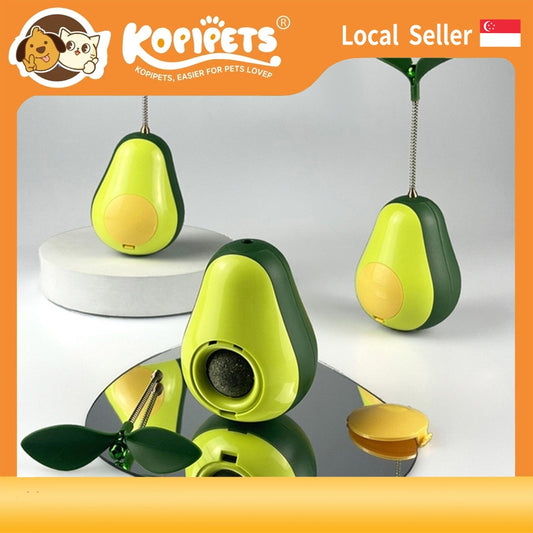 Avocado Wobble Cat Toy - Treat Dispensing Puzzle Ball for Boredom Relief, Self-Play Fun