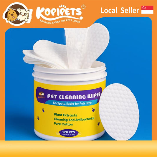 Kopipets Pet Eye Wet Wipes 120pcs – Plant Extracts, Antibacterial, Gentle Formula for Dogs & Cats