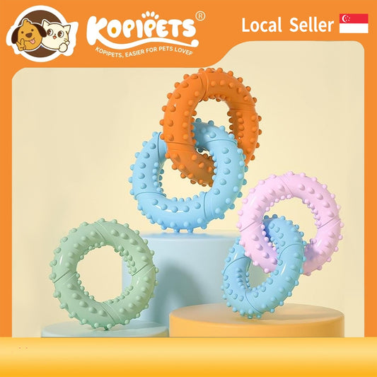 Kopipets Local Seller Pet Toy Durable TPR Double-Ring Slipper Chew Toy Dogs Teeth Cleaning