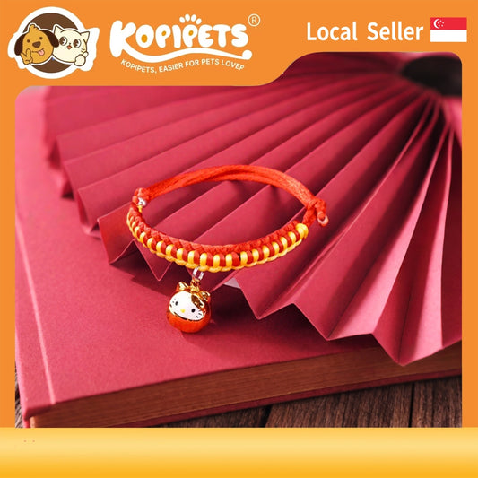 Adjustable Cat Collar with Bell - Soft Knitted Kitten Necklace for Small Dogs, Cute Pet Accessory