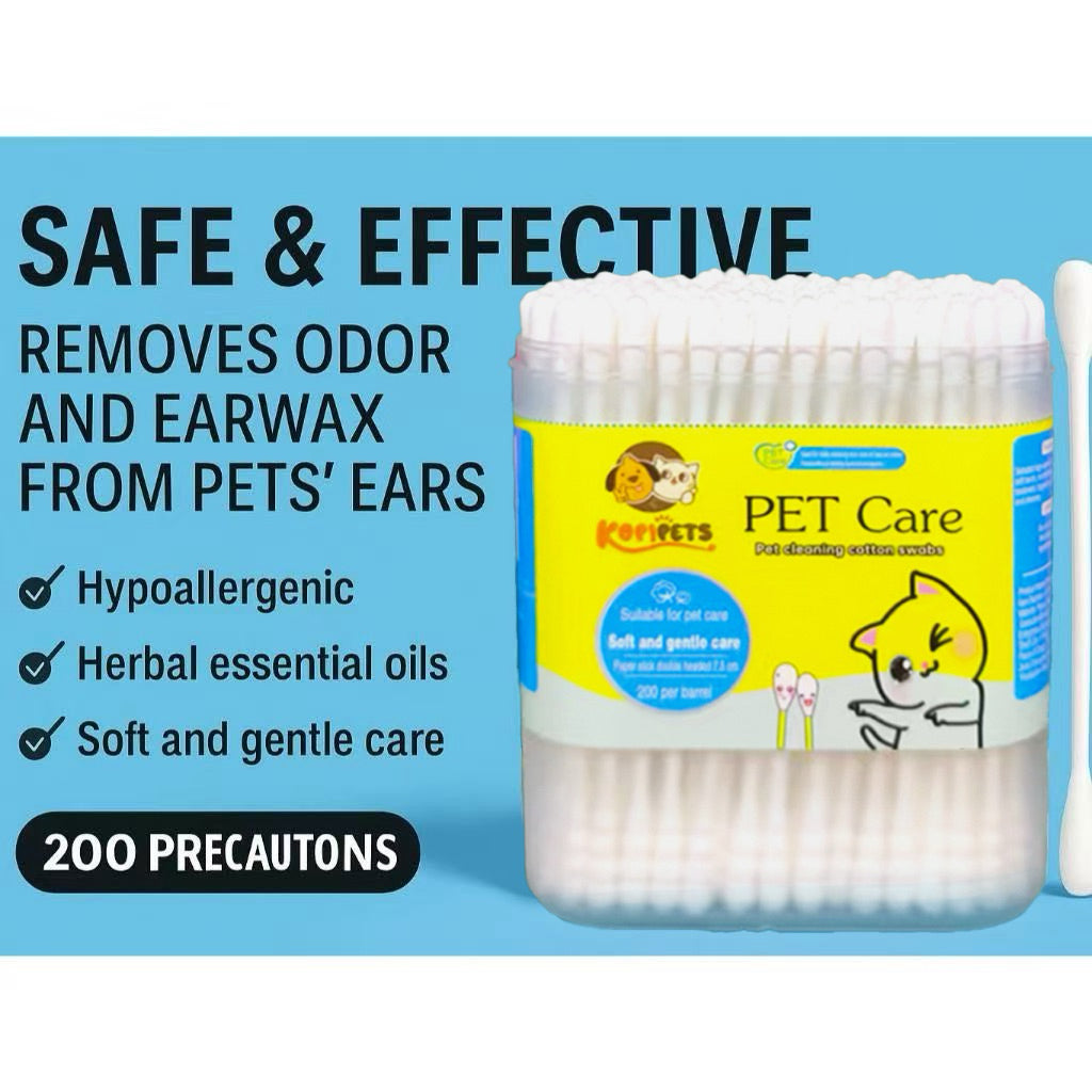 Kopipets Pet Cotton Bud Essential Oil / Bulb Tip Gentle Ear&Eye Care for Cats & Dogs Cotton Swab