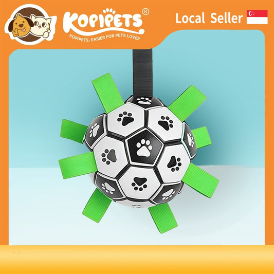 Indestructible Dog Soccer Ball - Chew-Proof Fetch Toy for Outdoor Training | Durable Rubber Teeth Cleaning Ball