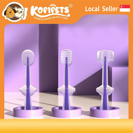 Pet Toothbrush & Toothpaste Set - Soft Silicone Finger Brush for Cats & Small Dogs, Dental Care Kit