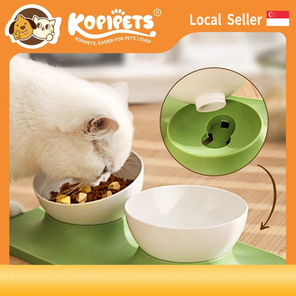 Kopipets Local Seller Secure-Lock Anti-Tip Pet Feeder with Smooth Edges to Prevent Chin Irritation