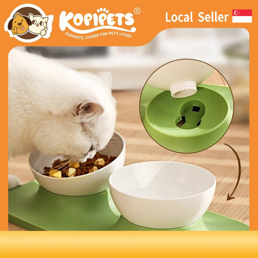 Kopipets Local Seller Secure-Lock Anti-Tip Pet Feeder with Smooth Edges to Prevent Chin Irritation