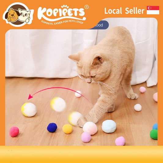 Silent Cat Toy Ball - Self-Entertainment Bouncing Ball for Cats | Durable Chew-Proof Fluffy Ball Kitten Toy