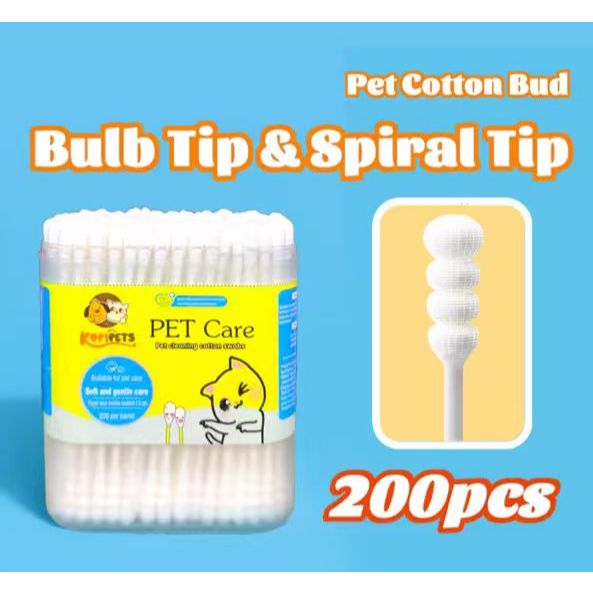 Kopipets Pet Cotton Bud Essential Oil / Bulb Tip Gentle Ear&Eye Care for Cats & Dogs Cotton Swab