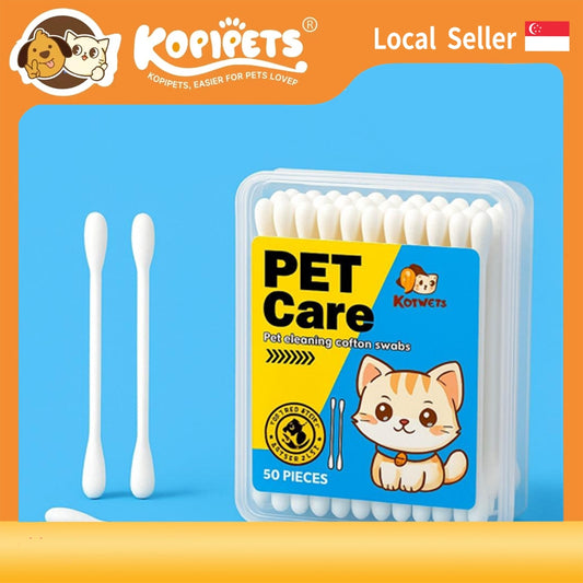 Kopipets Essential Oil/Bulb Tip 200Pcs Pet Cotton Swabs Bulb Tip Gentle Ear&Eye Care for Cats & Dogs