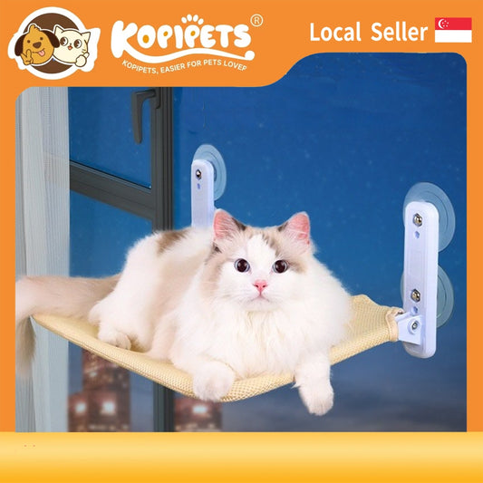 Window-Mounted Cat Hammock - Foldable Hanging Bed & Perch for Cats