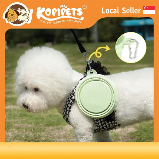 Portable Silicone Pet Bowl - Foldable Travel Dog & Cat Food Water Dish for Outdoors