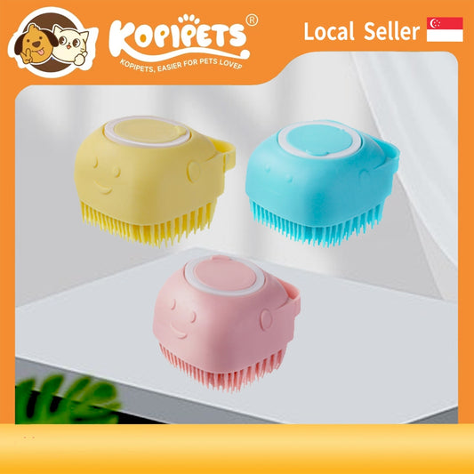 Kopipets Local Seller Pet Silicone Bath Brush Soft Bristles for Cats & Dogs Easy Bathing Experience