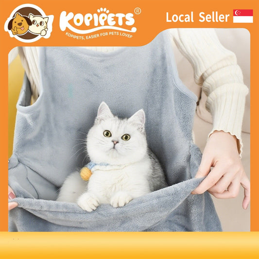 Cat Cuddle Apron - Hands-Free Cat Carrier with Anti-Scratch Pockets | Hair-Proof Pet Holding Dress