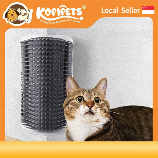 Cat Self-Grooming Toy - Corner Scratching Post with Catnip for Rubbing & Play