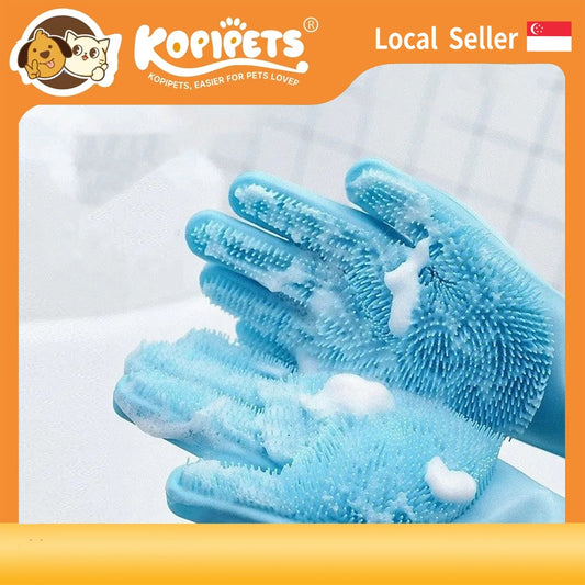 Kopipets Local Seller 33x14.5cm Silicone Pet Bath Gloves Dogs&Cats Massage Soft Waterproof SPA