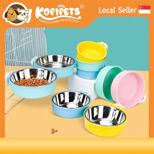 Anti-tip stainless steel Pet Bowl-non-slip hanging dog/cat food & water dish