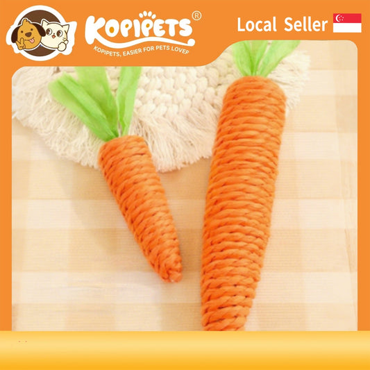Carrot Cat Chew Toy – Self-Play & Boredom Buster for Kittens | Durable Paper Rope for Scratching, Biting & Teething