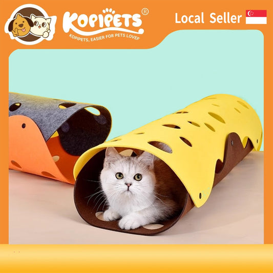 Expandable Cat Tunnel Toy - 4-Season Crawl Tube with Connectable Maze | Interactive Play Tunnel for Indoor Cats