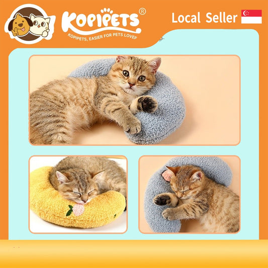 Kopipets Local Seller 27cm Soft Pet Pillow Pets Cute U Shape Cozy Sleeping Pillow for Kittens Beds