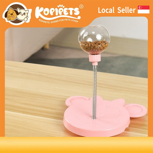 Cat Toy Ball - Self-Play, Teaser Stick, Durable Tumbler & Food Dispenser