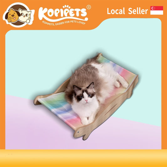 Kopipets Local Seller Cooling Pet Rocking Lounge Chair Wooden Frame with Ice Pad for Cats&Small Dogs