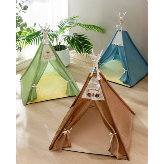 Kopipets Local Seller Cat Tent Tent Bed Pet Nest – Washable Canvas & Solid Wood | Foldable Triangle