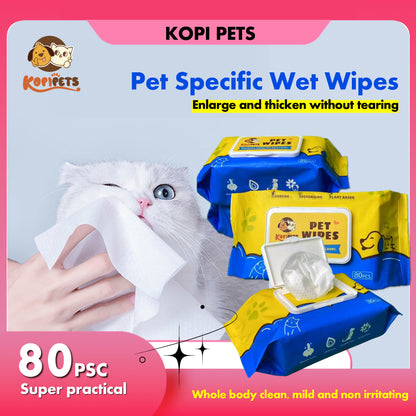 Kopipets Local Seller Jumbo Pet Wet Wipes 200×150mm 720g Extra Thick Alcohol-Free Moist & Gentle
