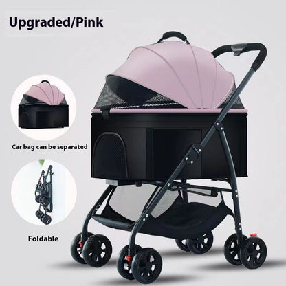 Kopipets Local Seller 3-in-1 Foldable Pet Stroller with Detachable Carrier Lightweight Portable