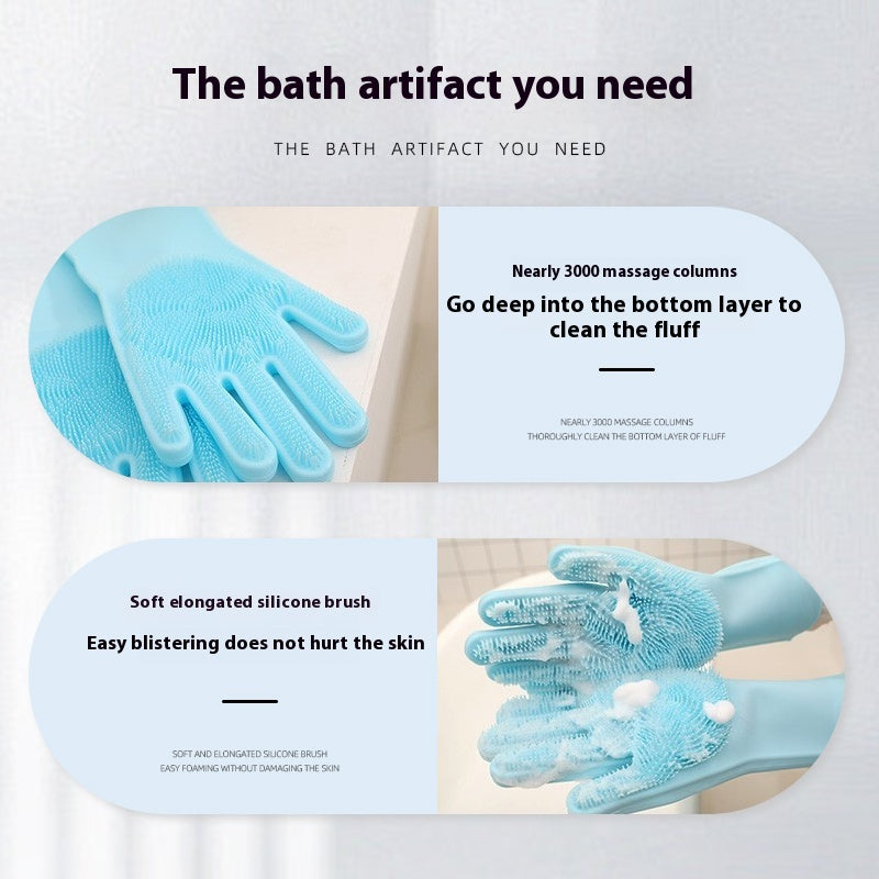 Kopipets Local Seller 33x14.5cm Silicone Pet Bath Gloves Dogs&Cats Massage Soft Waterproof SPA