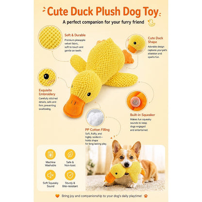 Kopipets Squeaky Plush Duck Dog Toy