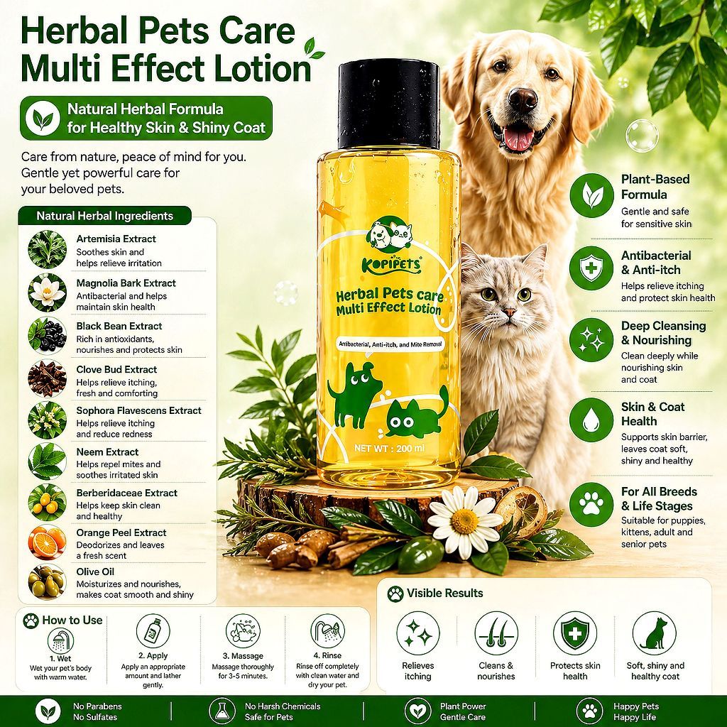 Kopipets Herbal Pets Lotion Antibacterial  200ml