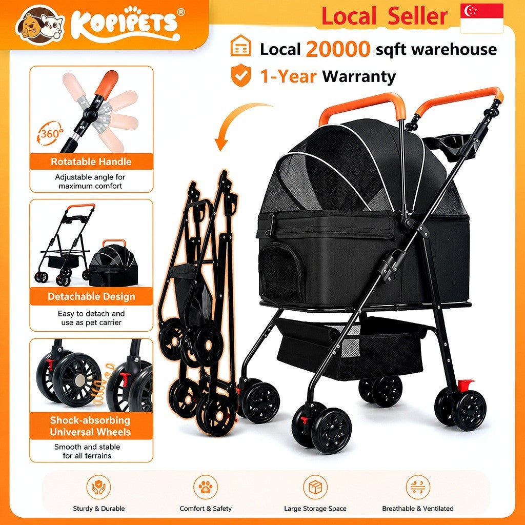 Kopipets 3-in-1 Foldable Pet Stroller