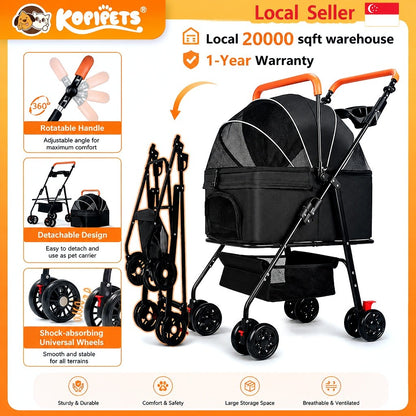 Kopipets 3-in-1 Foldable Pet Stroller