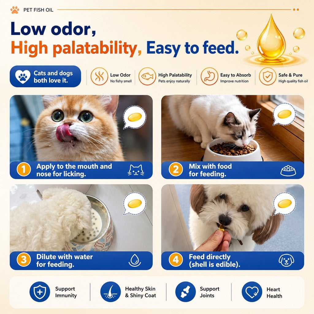 Kopipets Wild Salmon Fish Oil for Cats & Dogs | Shiny Coat Skin reduce shedding High Omega-3 Pet Fish Oil