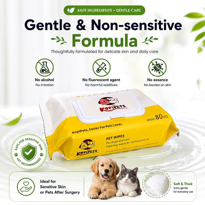 Kopipets Pet Wet Wipes 165×120mm 368g 80pcs