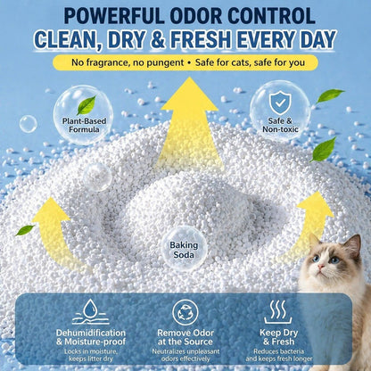 Kopipets Cat Litter Deodorizer Powder Baking Soda Granules Odor Eliminator Cat Litter Additive Urine Smell Remover