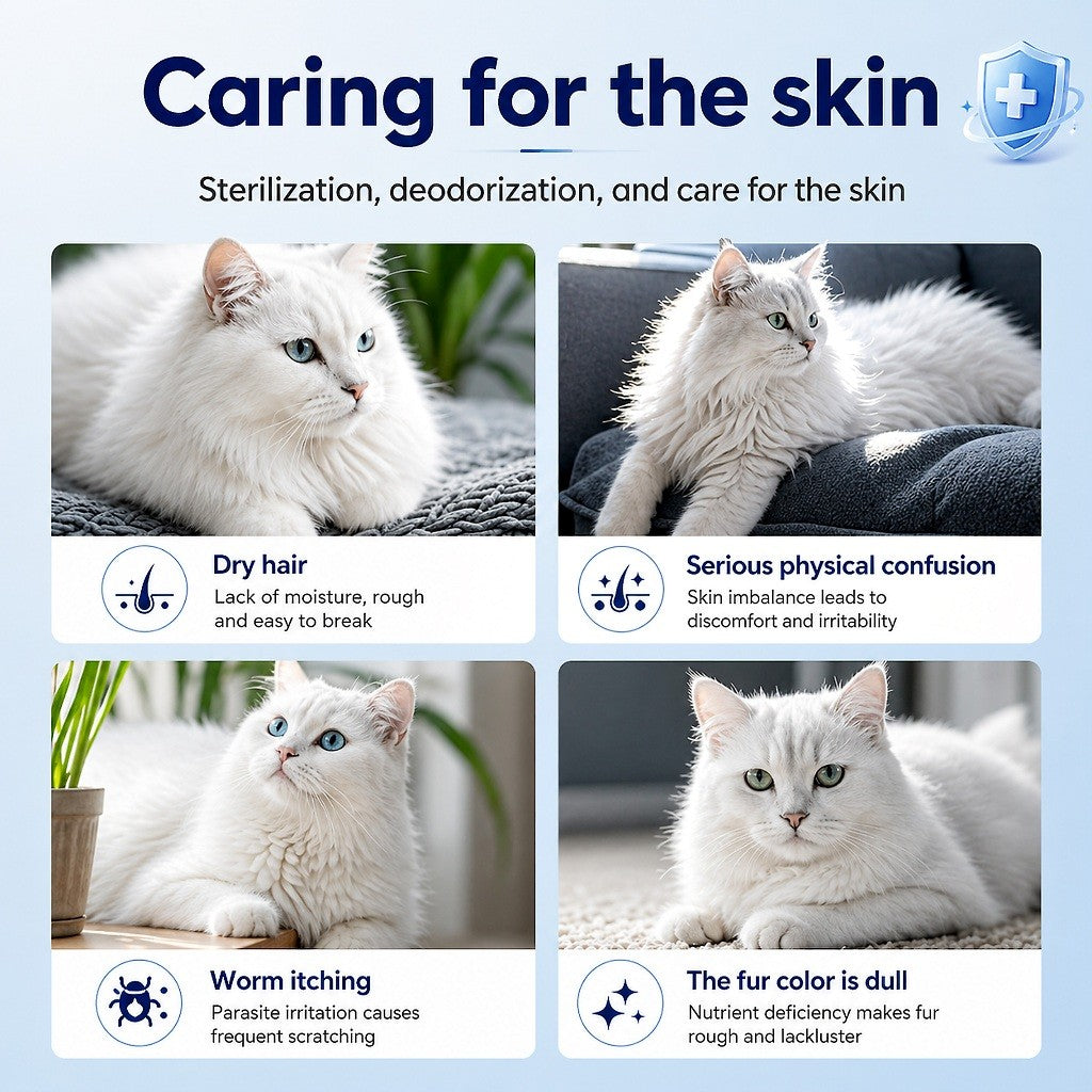 Kopipets 3-Piece Set Natural Pet Shampoo for Dogs & Cats 500ml Anti-Itch Odor Control + Free Towel & Bath Brush