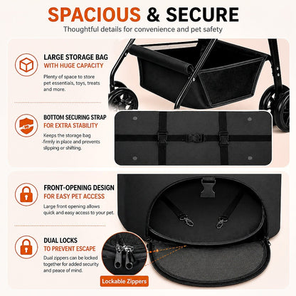 Kopipets 3-in-1 Foldable Pet Stroller
