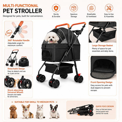 Kopipets 3-in-1 Foldable Pet Stroller