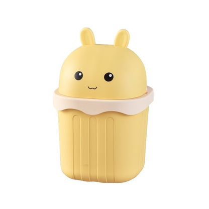 Kopiets Mini Desktop Trash Can Cute Covered Waste Bin Small Creative Table Garbage Bin Home Office Use