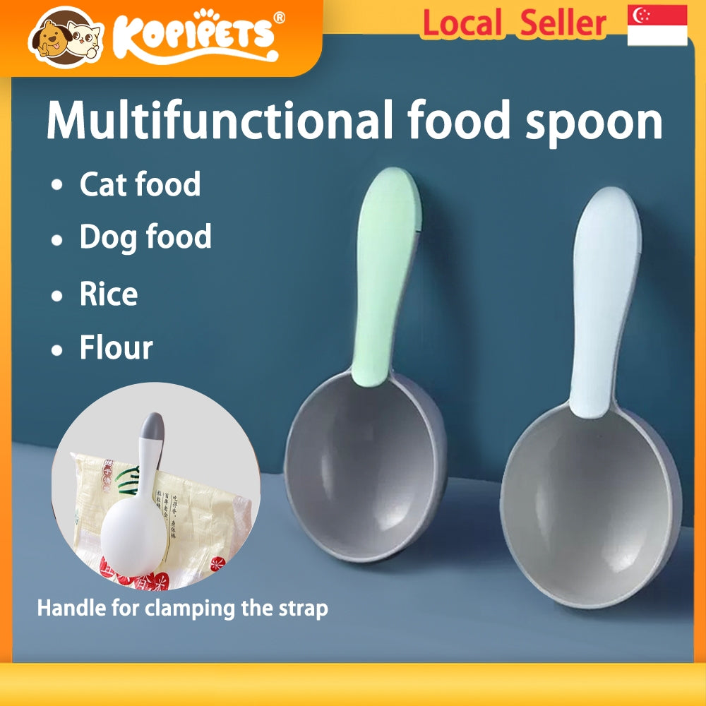 KopipetsPet Food Scoop with Built-In Sealing Clip Thickened Multi-Functional Cat & Dog Food Spoon
